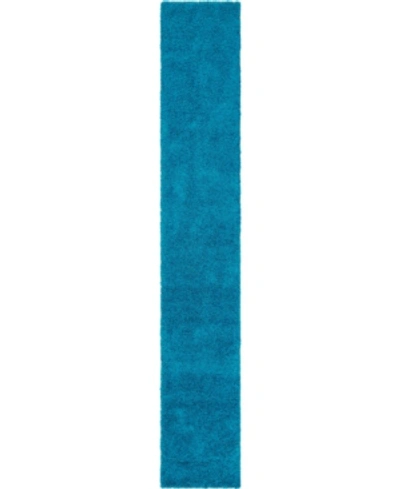 Bridgeport Home Exact Shag Exs1 2' 6" X 16' 5" Runner Area Rug In Turquoise