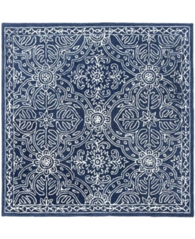 Lauren Ralph Lauren Etienne Lrl6603n Navy And Ivory 5' X 5' Square Area Rug