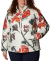Columbia Plus Size Botanical Print Quilted Puffer Jacket In Chalk Botanical Print