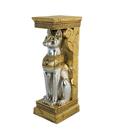 Design Toscano Egyptian Cat Goddess Bastet Pedestal Statue In Multi
