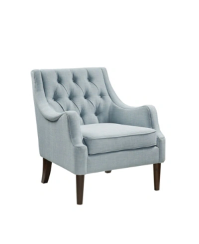 Furniture Madison Park Qwen Button Tufted Accent Chair In Dusty Blue