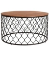 Crestview Jonithon Round Coffee Table In Medium Brown