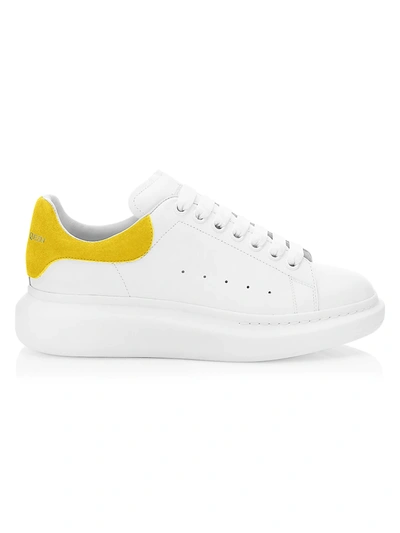 Alexander Mcqueen Oversized Leather Platform Sneakers In Lemon