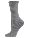 Natori Women's Ribbed Crew Socks In Medium Grey