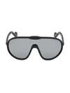 Moncler Mirrored Injection Plastic Shield Sunglasses In Black