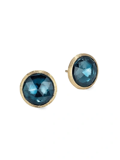 Marco Bicego 18k Yellow Gold Jaipur Color London Blue Topaz Large Stud Earrings