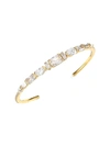 ADRIANA ORSINI 18K GOLDPLATED STERLING SILVER & MIXED-SHAPE CUBIC ZIRCONIA OPEN CUFF BRACELET,0400013404043