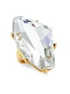 KENNETH JAY LANE GOLDPLATED & ASYMMETRICAL CRYSTAL STATEMENT RING,0400013541717