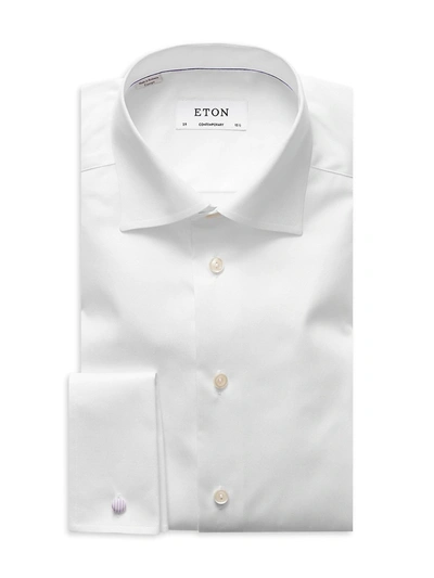 Eton Men's Contemporary-fit Herringbone Twill Dress Shirt In White