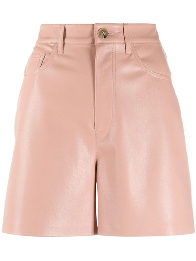 Nanushka High-waisted Faux-leather Shorts In Pink