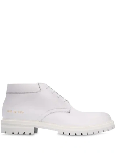 Common Projects 皮质工装及踝靴 In White