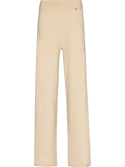 Extreme Cashmere Wide Leg Cashmere Trousers In Nude