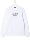 N°21 TEEN LOGO PRINT COTTON SWEATSHIRT