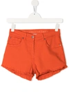 STELLA MCCARTNEY TEEN FRAYED DENIM SHORTS