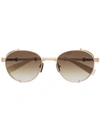 Balmain X Akoni Round Gradient Lens Sunglasses In Gold