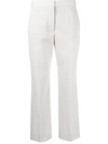 Stella Mccartney Grey Straight-leg Cropped Wool Trousers In Grey