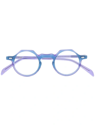 Lesca Yoga Round Frame Glasses In Blau