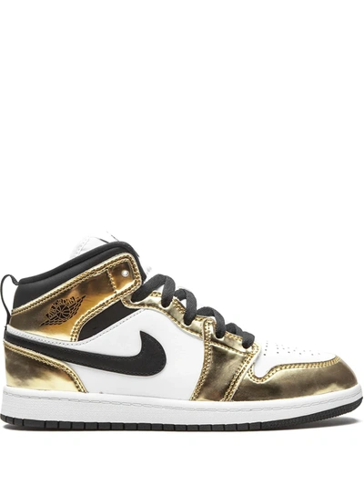 Jordan Kids' Air  1 Mid Se "metallic Gold" Sneakers