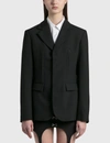 Dion Lee Ssense Exclusive Black Cinch Strap Blazer In Black