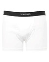 Tom Ford Logo Print Cotton Trunks In White
