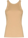 Totême Espera Ribbed Stretch Organic Cotton Tank In Neutrals