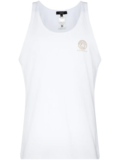 Versace Medusa-print Scoop-neck Tank Top In White