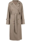 TOTÊME TIED-WAIST DOUBLE-BREASTED TRENCHCOAT