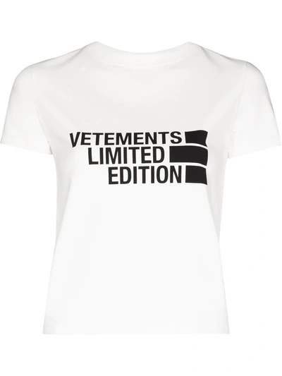 Vetements Big Logo Limited Edition Fitted Tshirt In White