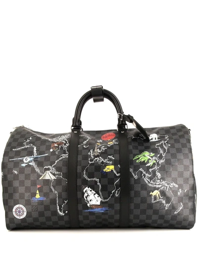 Pre-owned Louis Vuitton 2019  Keepall 50 Travel Bag In Grey