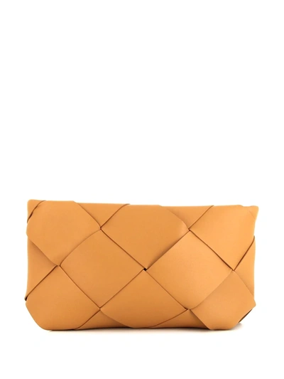 Pre-owned Bottega Veneta Intrecciato Weave Clutch In Brown