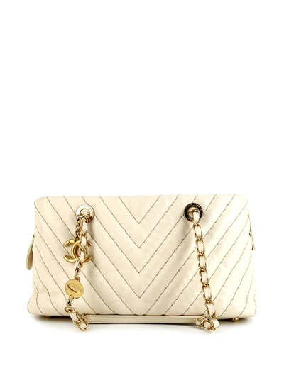 Pre-owned Chanel 2012 Grand Shopping Tote Bag In Neutrals