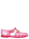 Moschino Logo-lettering Jelly Sandals In Fuchsia