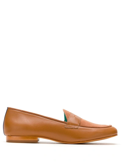 Blue Bird Shoes Leather Duo Penny Loafers In Neutrals