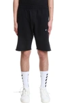 OFF-WHITE OW LOGO SHORTS IN BLACK COTTON,OMCI006R21FLE0051001