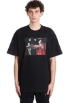 OFF-WHITE CARAVAGGIO T-SHIRT IN BLACK COTTON,OMAA038R21JER0031025