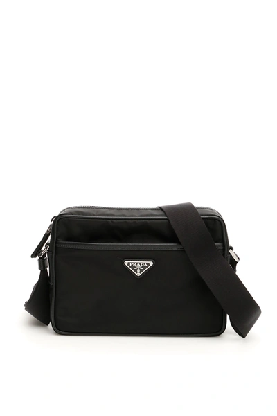 Prada Nylon Messenger Bag In Nero (black)