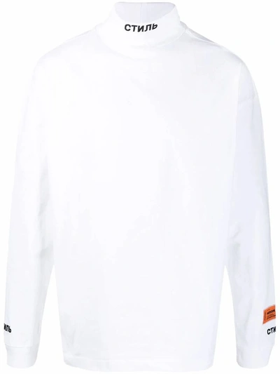 Heron Preston Ctnmb Cotton Jersey T-shirt In White,black