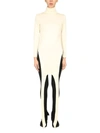Ambush Apron Jersey Roll Neck Top In White