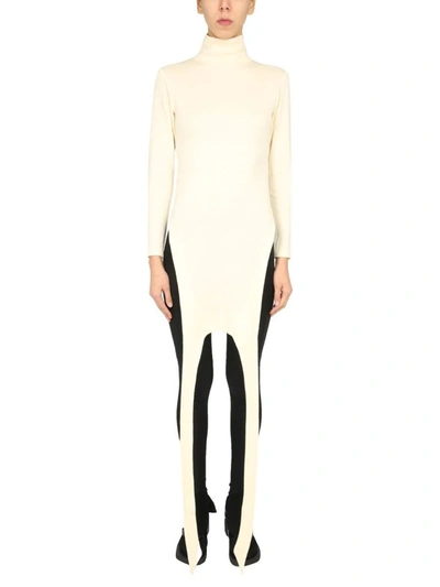 Ambush Apron Jersey Roll Neck Top In White