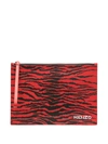 KENZO KENZO MEN'S RED LEATHER POUCH,FB55PM902L4321 UNI