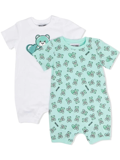 Moschino Multicolor Set For Babykids With Teddy Bear In White