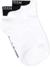 Alexander Mcqueen Logo Branded Ankle Sport Socks In White