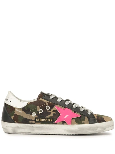 Golden Goose Super-star Camouflage Print Sneakers In Black