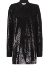 Attico Sequin-embellished Mini Dress In Black