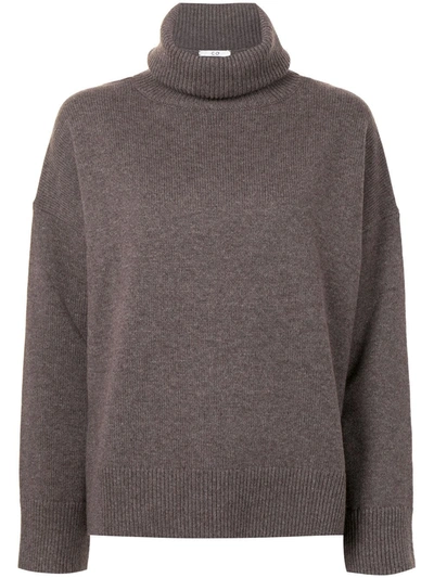 Co Drop-shoulder Turtleneck Jumper In Brown