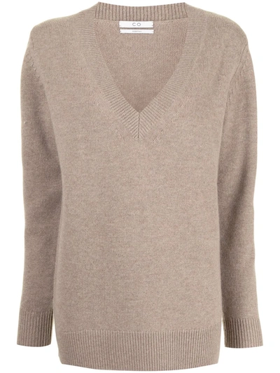 Co V-neck Boyfriend Jumper In Neutrals