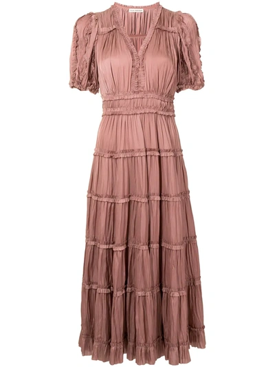 Ulla Johnson Olivia Ruffle-trimmed Dress In Pink