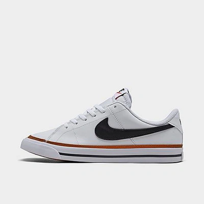 Nike Big Kids' Court Legacy Casual Shoes In White/black/desert Ochre/gum Light Brown