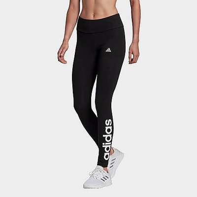 Adidas Originals Adidas Women's Linear-logo Full Length Leggings, Xs-4x In Black/white
