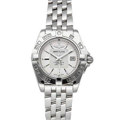 Pre-owned Breitling Silver Stainless Steel Galactic A71356l2/g702 Women's Wristwatch 32 Mm